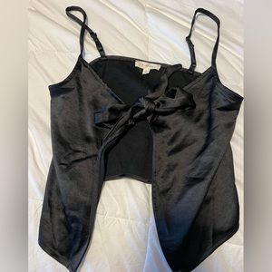 Pacsun Black Silk Tie Top